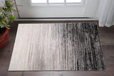 2' X 3' Black And Dark Gray Abstract Stain Resistant Area Rug
