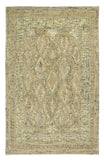 8' Tan Blue And Gray Wool Oriental Hand Tufted Runner Rug