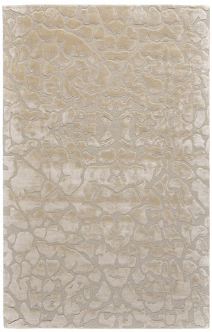 4' X 6' Ivory Taupe And Tan Abstract Tufted Handmade Area Rug