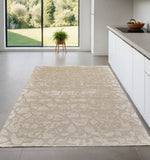 4' X 6' Ivory Taupe And Tan Abstract Tufted Handmade Area Rug