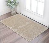 2' X 3' Gray and Ivory Abstract Hand Tufted Non Skid Area Rug
