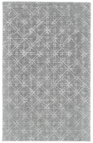 4' X 6' Gray Wool Abstract Hand Tufted Area Rug