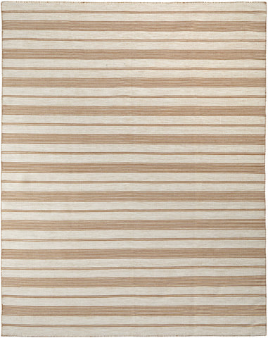 4' X 6' Brown and Ivory Striped Hand Woven Area Rug