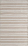 5' X 8' Ivory And Taupe Striped Hand Woven Area Rug
