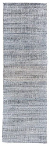 8' Gray and Purple Ombre Hand Woven Runner Rug