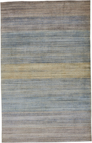 4' X 6' Blue and Gray Ombre Hand Woven Area Rug