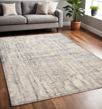 5' X 8' Gray and Ivory Abstract Area Rug