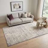 5' X 8' Gray and Ivory Abstract Area Rug