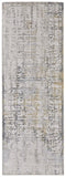 8' Ivory and Gray Abstract Distressed Runner Rug