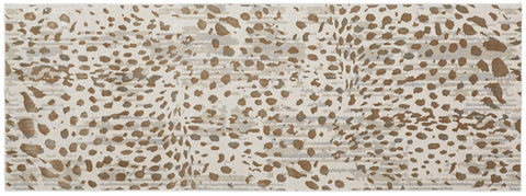 8' Brown And Ivory Abstract Stain Resistant Runner Rug