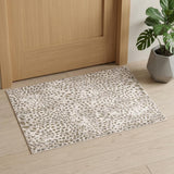 2' X 3' Brown And Ivory Abstract Stain Resistant Area Rug