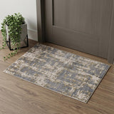 2' X 3' Gray And Gold Abstract Area Rug
