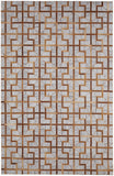 5' X 8' Tan and Brown Geometric Hand Woven Area Rug