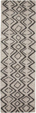 8' Black Taupe And Gray Geometric Hand Tufted Runner Rug