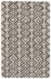 2' X 3' Black Taupe And Gray Wool Geometric Hand Tufted Area Rug
