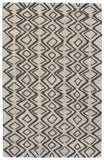 2' X 3' Black Taupe And Gray Wool Geometric Hand Tufted Area Rug