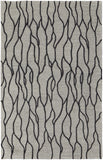 2' X 3' Gray And Black Wool Abstract Hand Tufted Area Rug