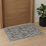 2' X 3' Gray And Black Wool Abstract Hand Tufted Area Rug