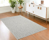 4' X 6' Gray And Ivory Wool Abstract Hand Tufted Area Rug