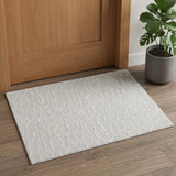 2' X 3' Gray And Ivory Wool Abstract Hand Tufted Area Rug