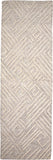 8' Ivory and Tan Geometric Hand Tufted Runner Rug