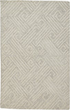 2' X 3' Tan And Ivory Wool Geometric Tufted Handmade Stain Resistant Area Rug