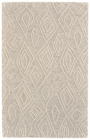 4' X 6' Tan And Ivory Wool Geometric Tufted Handmade Stain Resistant Area Rug
