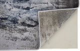 2' X 3' Blue Gray And White Abstract Stain Resistant Area Rug
