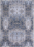 2' X 3' Blue Gray And Taupe Abstract Stain Resistant Area Rug