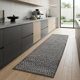8' Gray And Silver Abstract Runner Rug