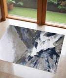 2' X 3' Blue Gray And White Abstract Area Rug
