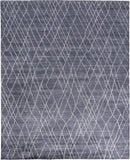 2' X 3' Blue and Ivory Abstract Hand Woven Area Rug