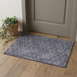 2' X 3' Blue and Ivory Abstract Hand Woven Area Rug