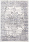 2' X 3' Gray Ivory And Taupe Abstract Distressed Area Rug With Fringe