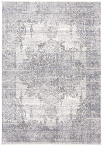 2' X 3' Gray Ivory And Taupe Abstract Distressed Area Rug With Fringe