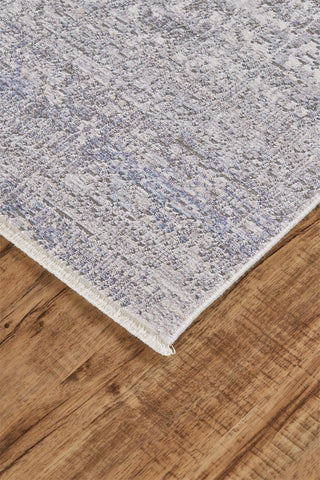 2' X 3' Gray Ivory And Taupe Abstract Distressed Area Rug With Fringe