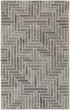 2' X 3' Tan and Gray Wool Geometric Hand Tufted Area Rug