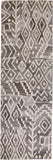 8' Gray And White Wool Abstract Hand Tufted Runner Rug
