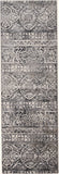 8' Gray and Ivory Abstract Runner Rug
