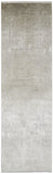 10' Tan and Ivory Abstract Power Loom Distressed Runner Rug With Fringe