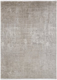 2' X 3' Tan and Ivory Abstract Power Loom Distressed Area Rug With Fringe