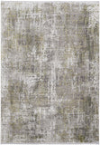2' X 3' Gray and Ivory Abstract Non Skid Area Rug With Fringe