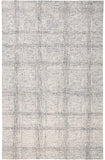 2' X 3' Ivory And Gray Wool Plaid Tufted Handmade Stain Resistant Area Rug