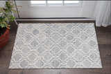 2' X 3' Ivory And Gray Wool Geometric Hand Tufted Area Rug