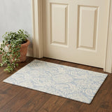 2' X 3' Blue And Ivory Wool Paisley Tufted Handmade Stain Resistant Area Rug