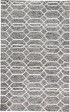 2' X 3' Gray Black And Ivory Wool Geometric Hand Tufted Area Rug