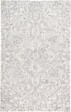 2' X 3' Ivory And Gray Wool Floral Tufted Handmade Stain Resistant Area Rug