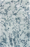 2' X 3' Blue and Green Abstract Hand Tufted Area Rug