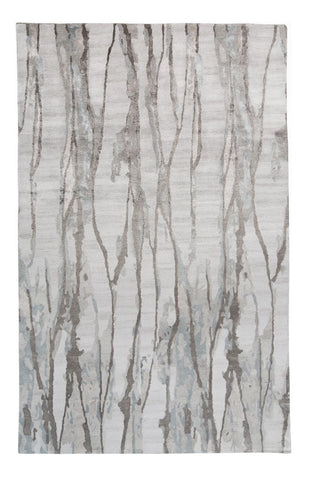 2' X 3' Ivory and Gray Abstract Hand Tufted Area Rug