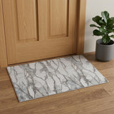 2' X 3' Ivory and Gray Abstract Hand Tufted Area Rug